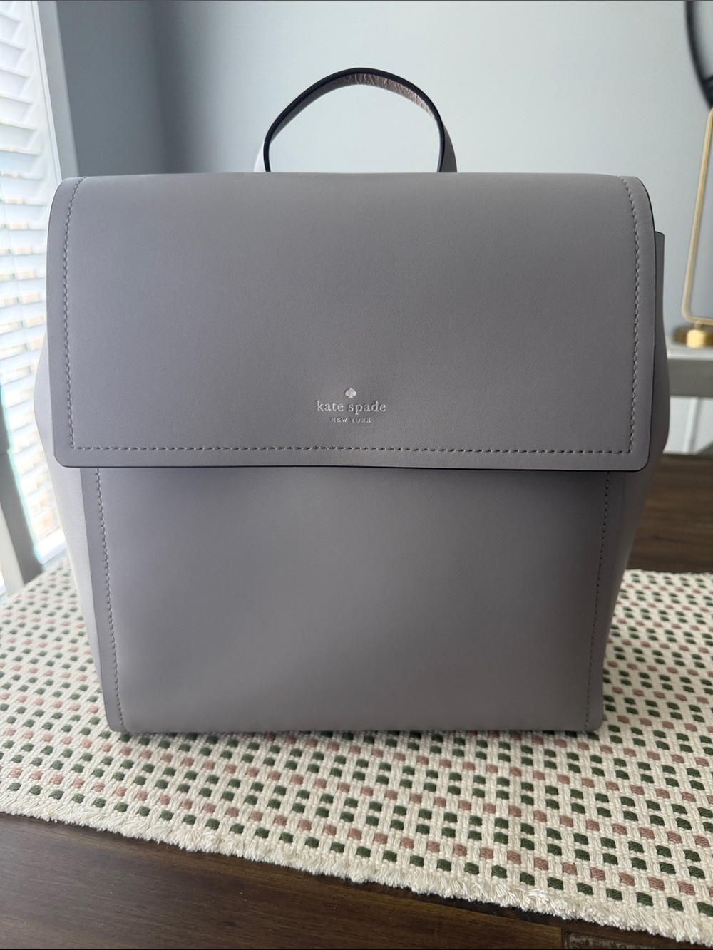 Kate Spade Grey Leather Backpack